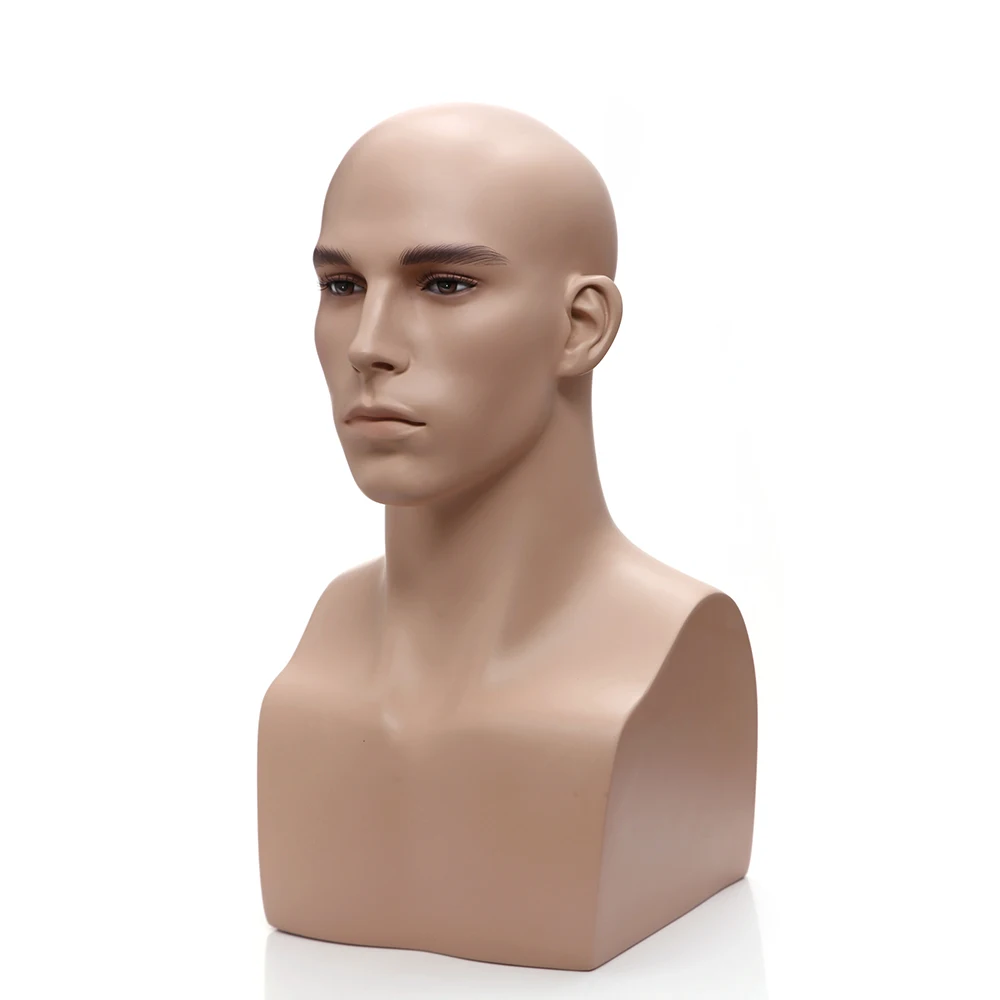 male mannequin head with hair