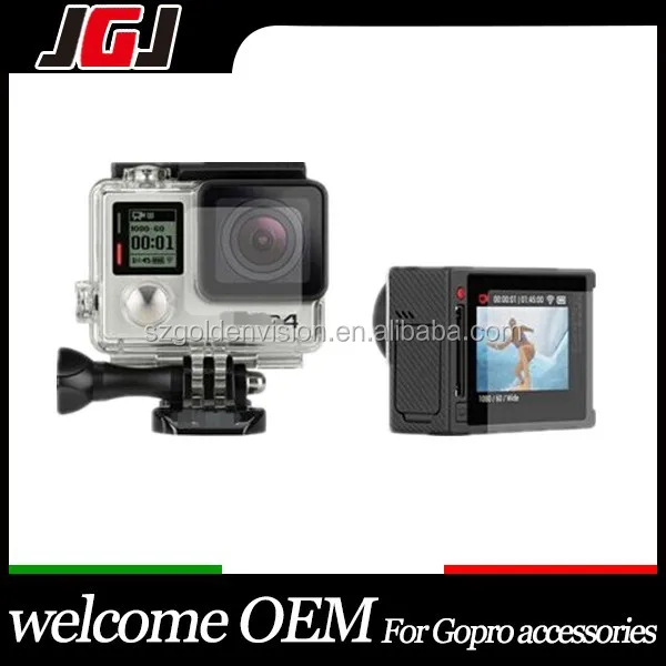 Ultra Clear Waterproof Housing Glass Lens Protector + LCD Touch Screen Protective Film for GoPro Hero 3+ 4 Silver Camera