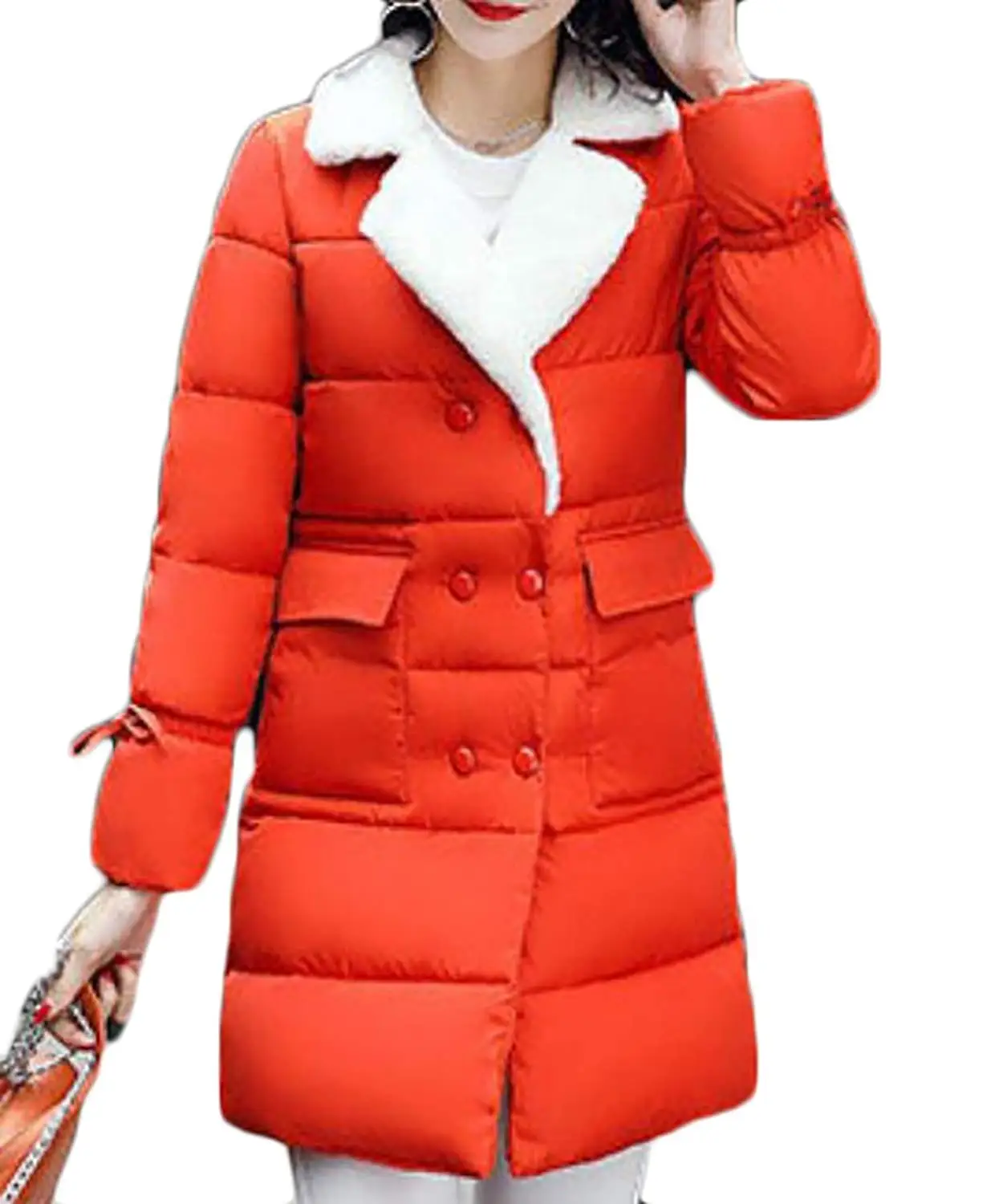 XQS Mens Warm Outdoor Winter Thicken Padded Zip Solid Color Down Jacket Coat