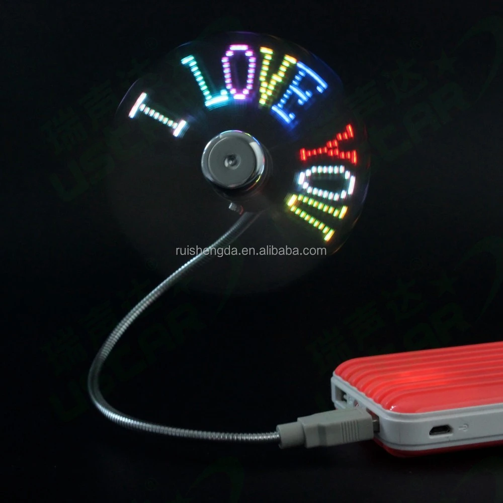 Flexible USB Programmable Message Fan RGB Multicolor Software Program LED messaege Fan Wholesale