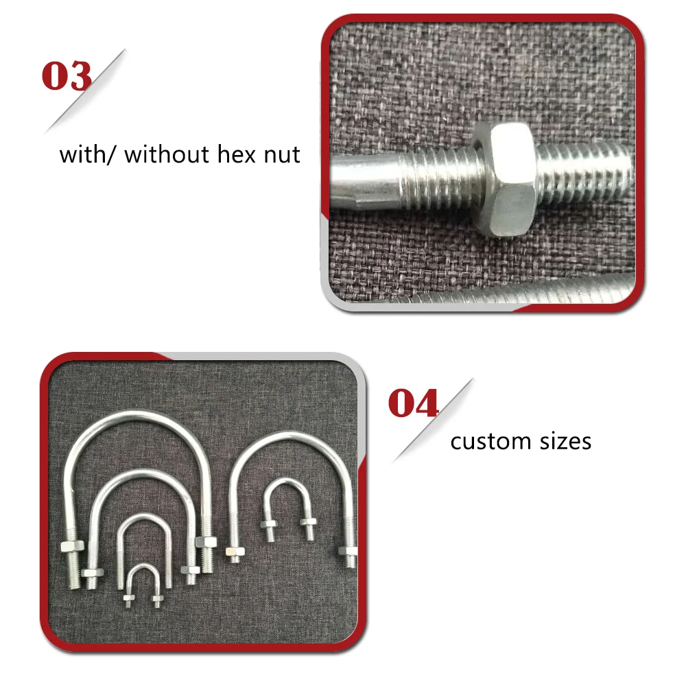 Galvanized Manufacture Supplier Bolts and Nuts, High Quality 3 1/2" U Bolt With Nut Rigging Hardware
