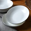 Personalized ceramic white rice dishes porcelain tray for hotel tableware