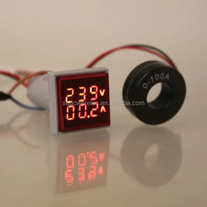 Surobayuusaku SINOTIMER ST17VAH 22mm Indicator Square LED Digital Voltage Current Frequency Meter Signal Lights Combo Meter Tester
