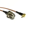 MCX male right angle to F female jack RF cable assembly RG178 adapter 15cm 6inch