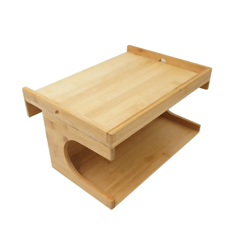 Bamboo Bunk Buddy Bedside Shelf Double Layer Caddy Tray Headboard Shelf