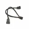 4pin fan Terminal wire ext Two PWM extension cable black + braided Mesh
