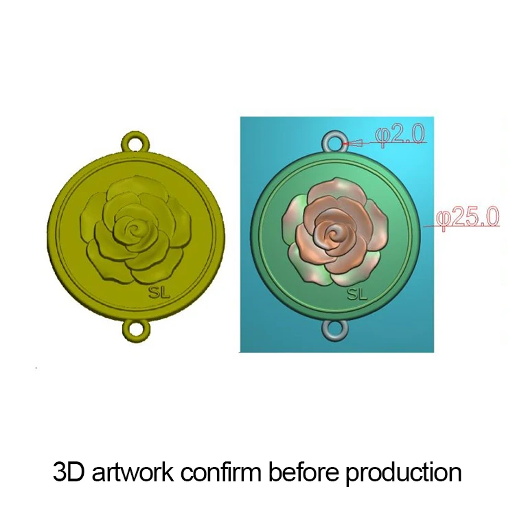  Engraved round gold name logo custom metal label tags plate for clothing