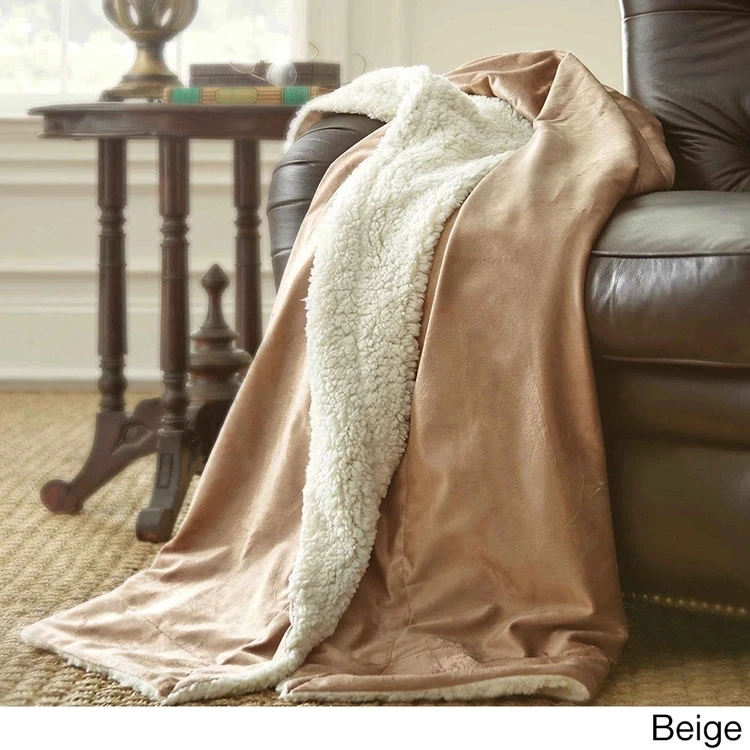 Double Ply Queen Size Luxury Korean Mink Blanket With Super Soft Sherpa