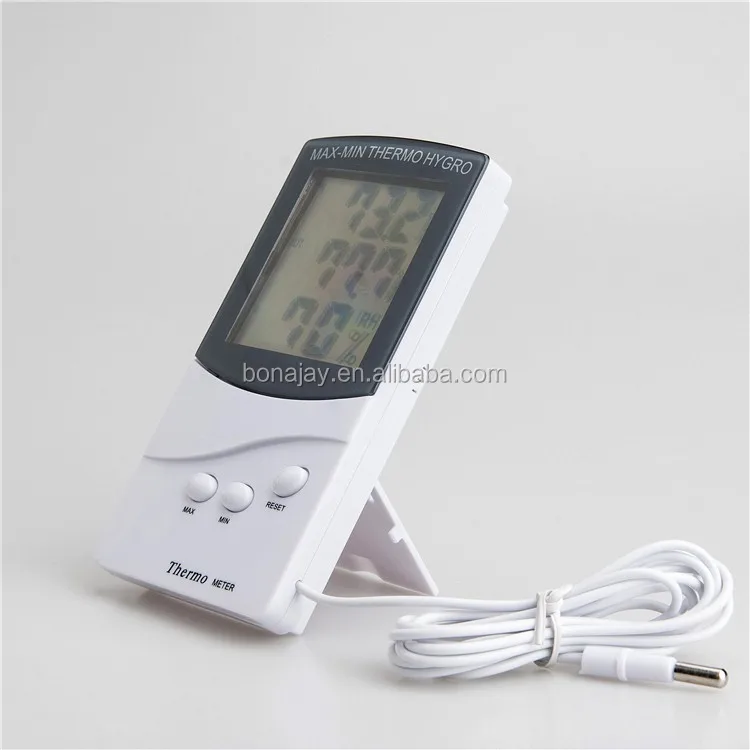 Outdoor Indoor Digital Thermometer Hygrometer With Clock Ta318 Buy Digital Thermometer