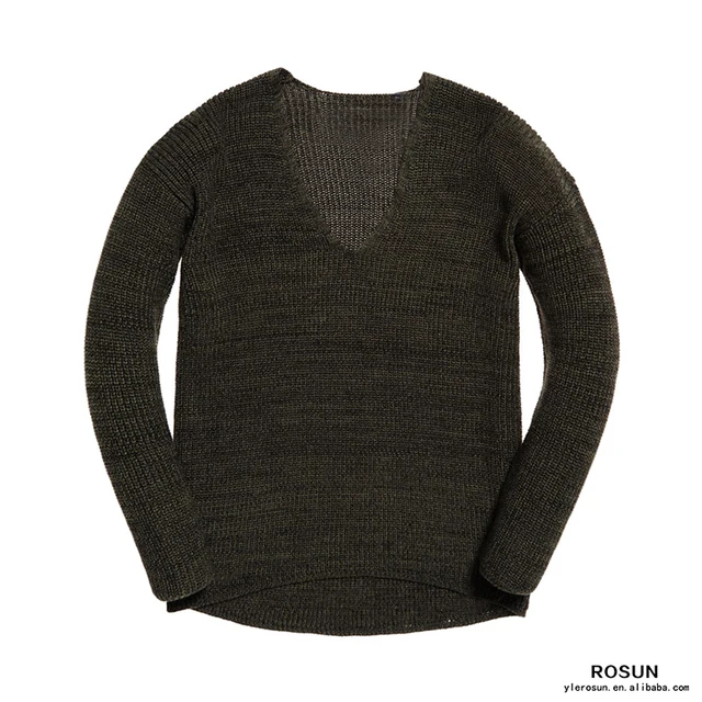 Woman Fashion 7gg Deep V Neck Knitting Fall Sweater For Woman Fashion 7gg Deep V Neck Knitting Fall Sweater For