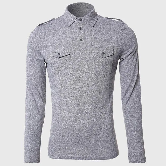 long sleeve polo shirts with chest pocket