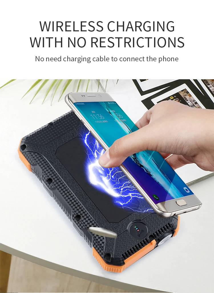 Polymer battery 20000mah solar power bank wireless wholesale power bank charger portable best solar power bank - ANKUX.COM