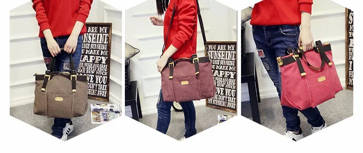 Hot sale factory online fashion canvas handbags for women with super capacity