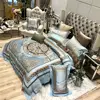 high quality 100% 100s egyptian cotton fabric luxury custom digital printed bed linen quilt cover bedding set