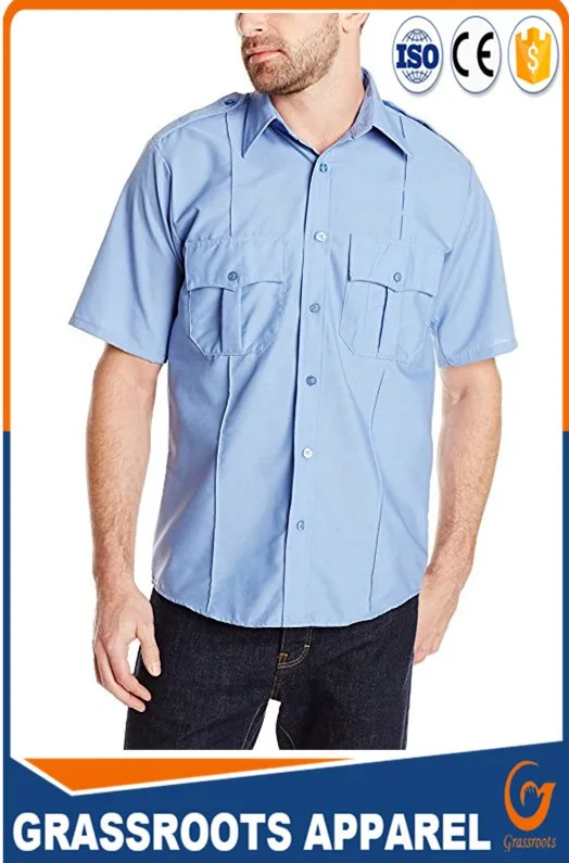 Blue Security Guard Police Shirt Universal Us New Army Polyester/cotton