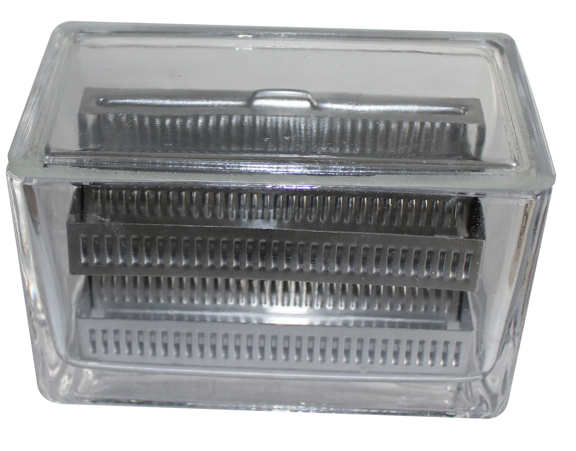 60unit Glass Microscope Slide Staining Dish Tray / Laboratory Use Stainless Steel Rack For