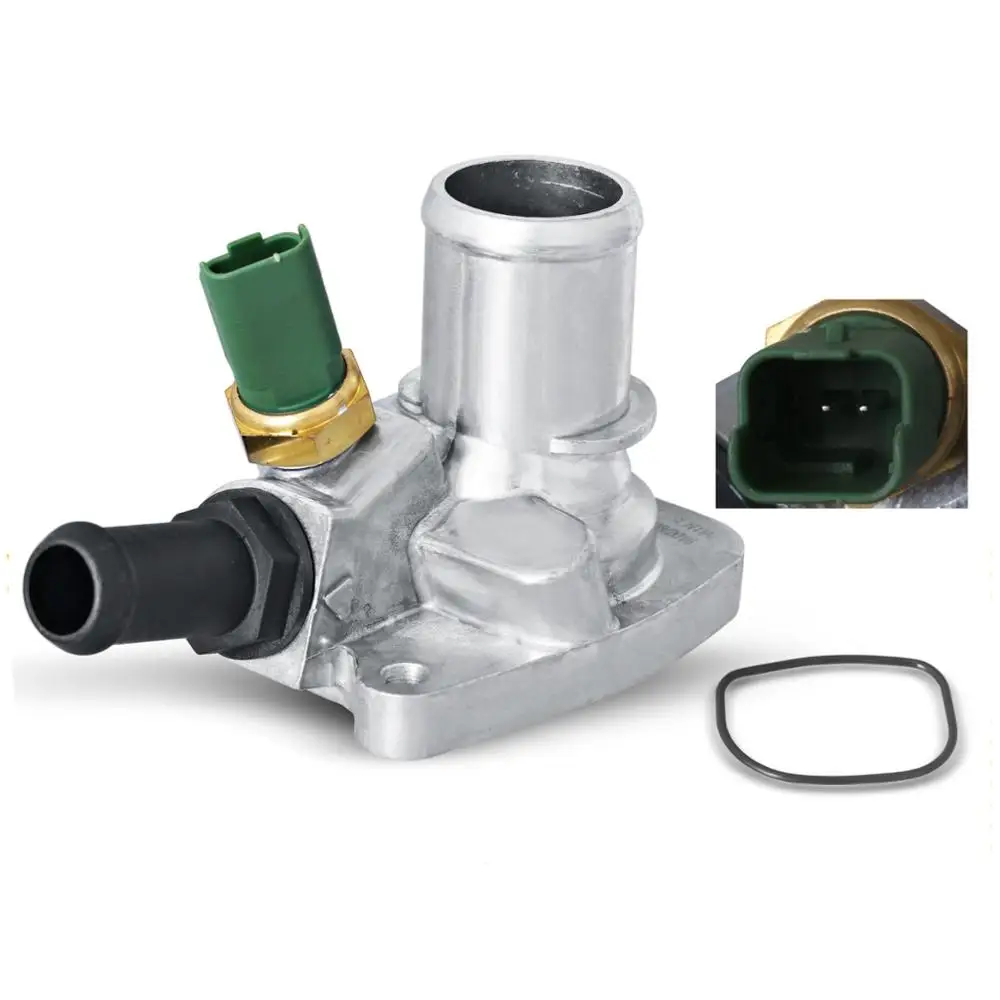55202371 Car Fiiat Aluminum Thermostat Housing Assembly With Sensor