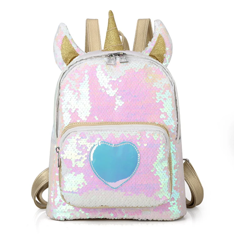 Osgoodway2 Girl Sequin Unicorn School Backpack Bag Cute Sequin Laser ...