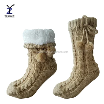 Women Cozy Warm Cable Knit Sweater Indoor Slipper Winter House Floor Socks With Grippers Buy Sweater Slipper Socks Slipper Socks With Grippers Warm