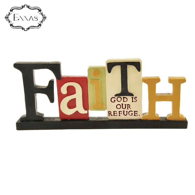 Table Decoration 'GOD IS REFUGE' Faith Blocks