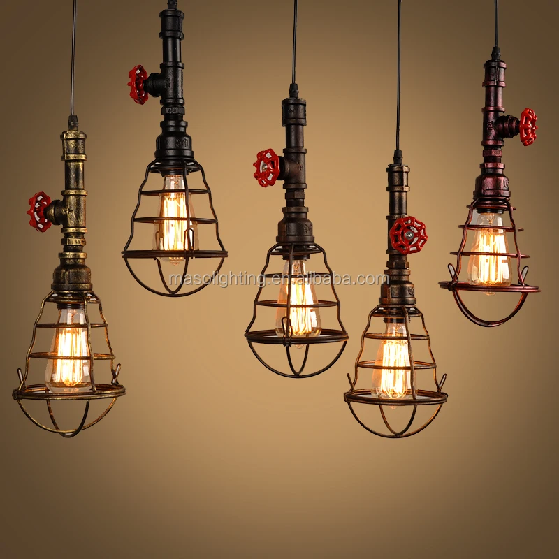Unique Iron Waterpipe Hanging Vintage Pendant Light Edison Lights For Bar Warehouse Cafe Decor View Maso Product Unique Iron Waterpipe Hanging Vintage Pendant Light Edison Lights For Bar Warehouse Cafe Decor View Maso Product