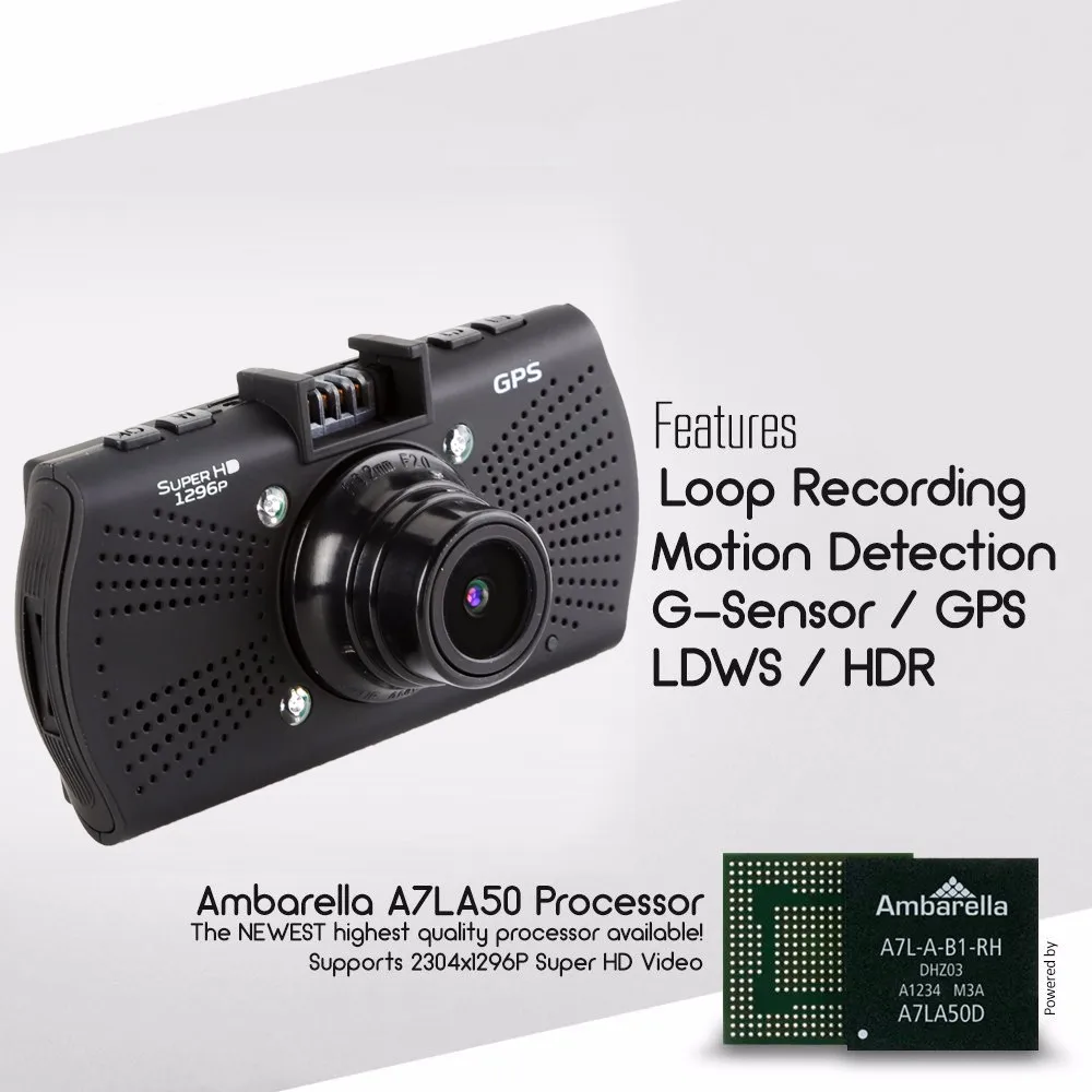 Super Hidden Camera In Car Mirror 2.7" Lcd Super Hd 1296p 170 Wide