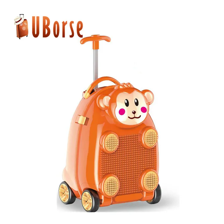 16'' 3D carton kids school bag set children trolley luggage case