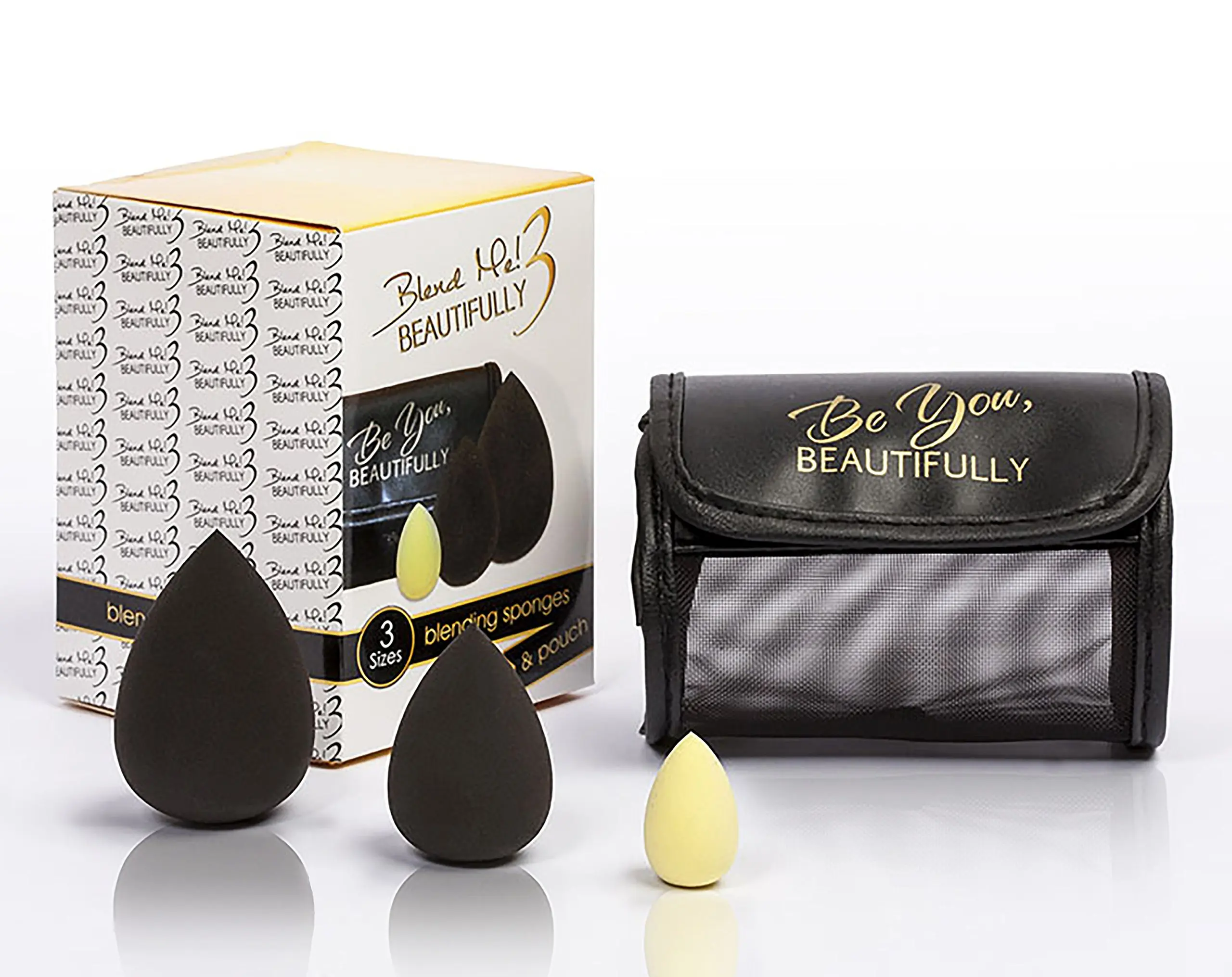 TOP RATED Professional 3-Piece Blending Sponge Set Plus BONUS Pouch. Latex-Free and Hypoallergenic. Highest Quality Comparable to Top Named Brands. Professionally Endorsed.