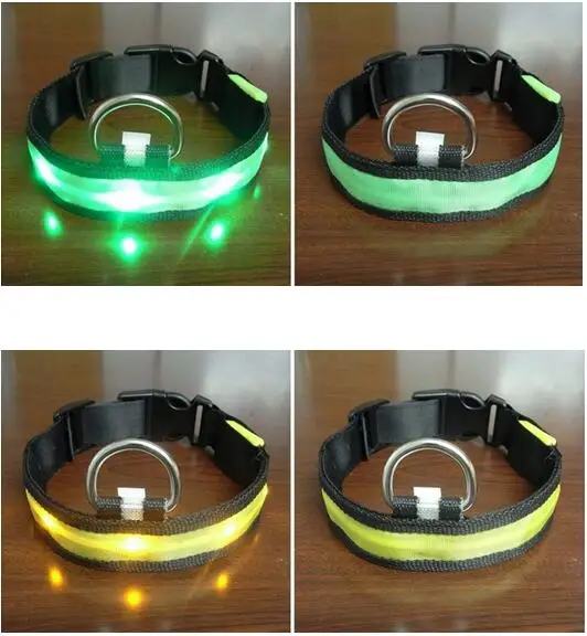 high quality DIY sexy zebra stripe multicolor nylon led pet cat dog collar lights dog led collar light