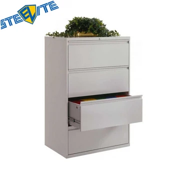 Metal Long Wide 3 Drawer Pedestal File Cabinet Low Lockable 3