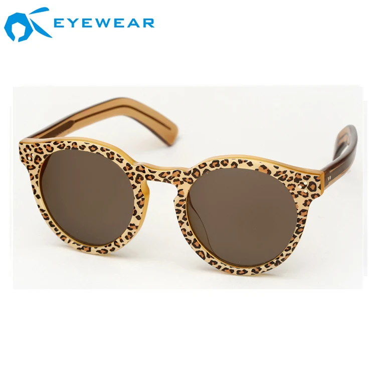 High Quality Woman Acetate Round Frame American Brand Shield Sun Vision Oem Luxury Sunglasses