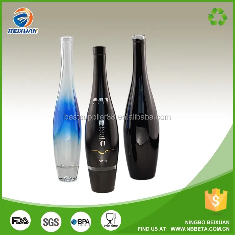China Supplier Cobalt Blue Glass Bottle White Wine In Blue Bottle Glass