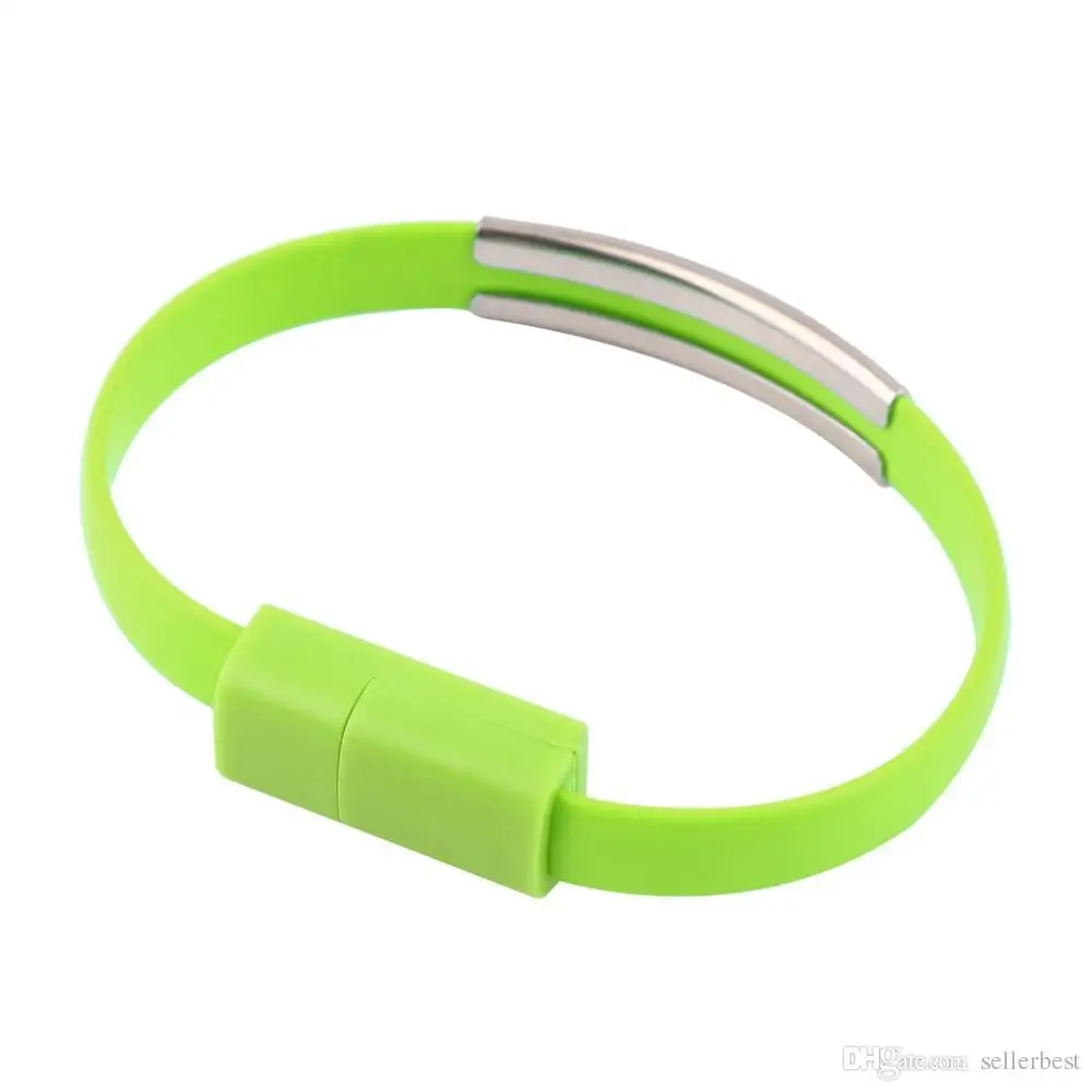 Wristband Micro Usb V2.0 Charging Cable 6 Colors Short Male To Female