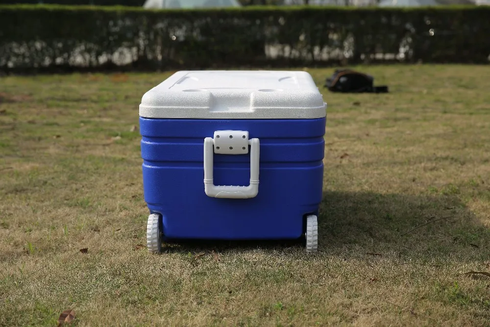 Large Plastic Insulated Ice Chest With Wheels For Food Storage 130l