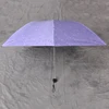 Dot pattern sun protection 3 fold umbrella with reinforced 7k metal ribs