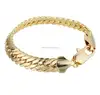 10mm Mens Chain Boys Bracelet Close Double Curb Cuban Link Gold Plated Bracelet, Gold Snake Chain Bracelet