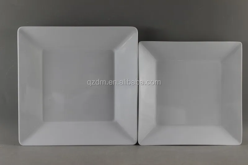 8-9" Melamine Square Plate , White Melamine plate