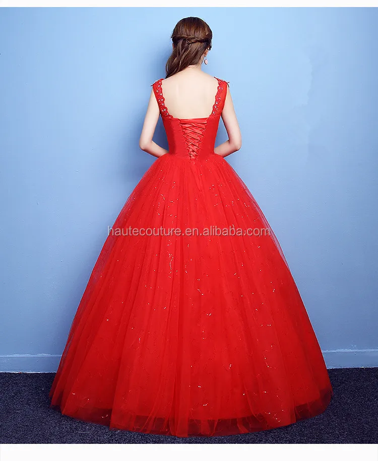 red maxi bridal dress