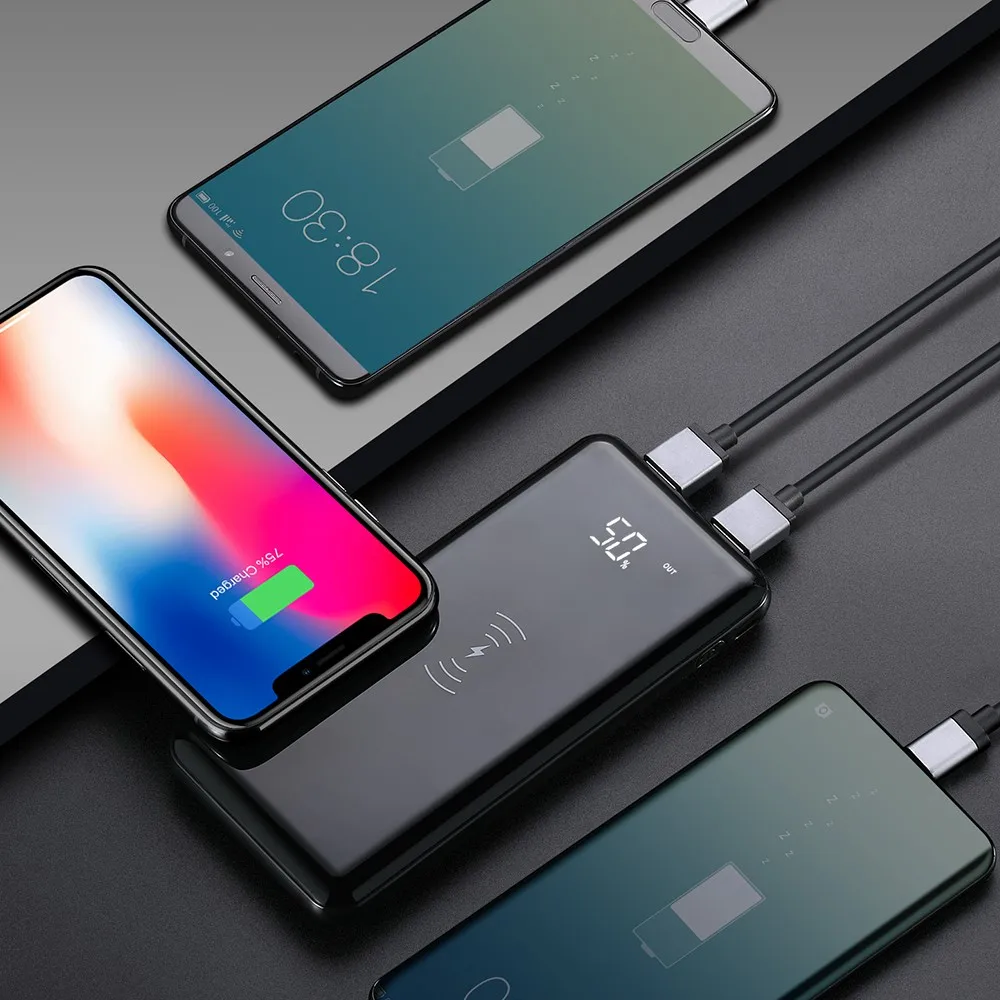 Multifunction Wireless Powerbank 10000Mah Qi Wireless Power Bank Charger - ANKUX.COM