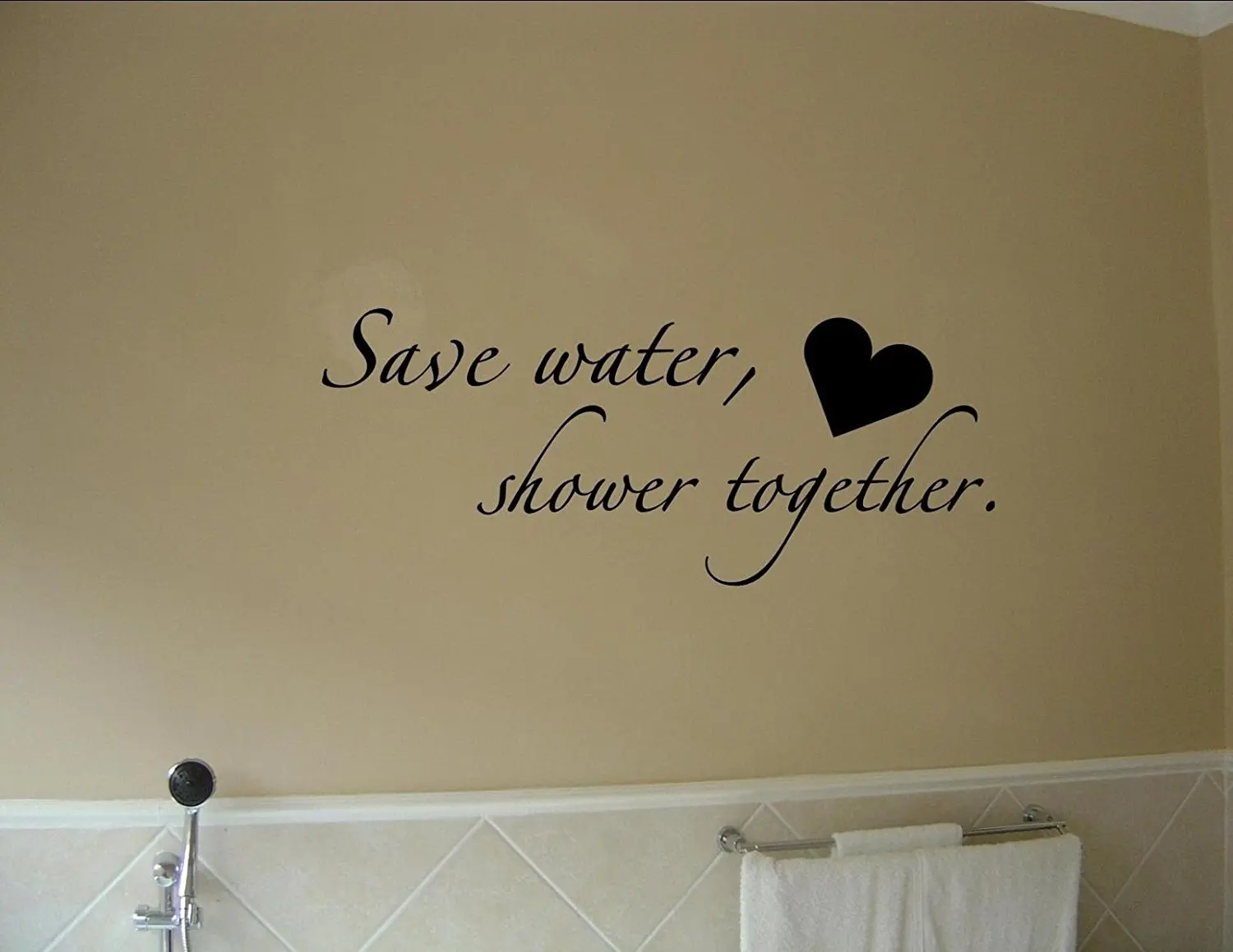 Boodecal Quote Series Wall Decals Save Water Shower Together Funny Catch- P...