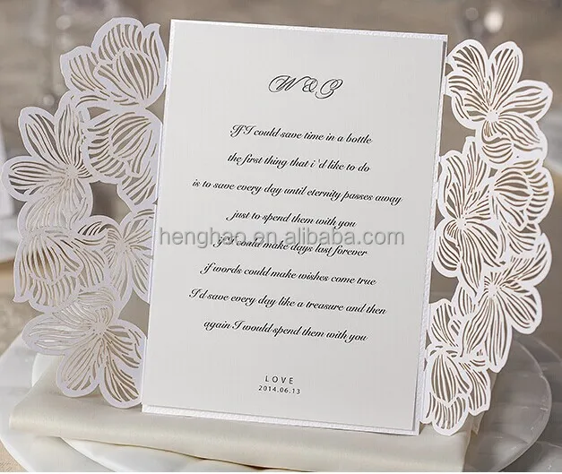 Top Sale Low Price Simple Wedding Card Laser Die Cut