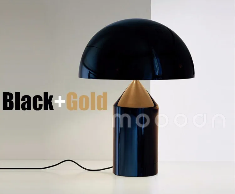 Vico Magistretti geometry bronze color metal Mushroom table lamp for hotel