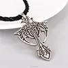 Large Gothic Vampire Cross Pendant Necklace Winged Goth Jewelry