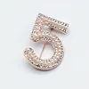 Crystal Lucky Number Five Chic Brooch Pin Fashion Women Girls Jewelry