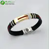Beichong brand high quality new fashion men's stainless steel gold&silver watch buckle the silicone bracelet
