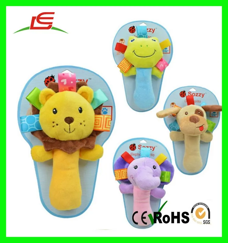 Levin Custom Elephant Plush Animal Soft Baby Toys Rattle Inside Baby