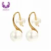 AIDAILA Fashion Small and Exquisite Colorful Freshwater Pearl Fish Hook Earrings