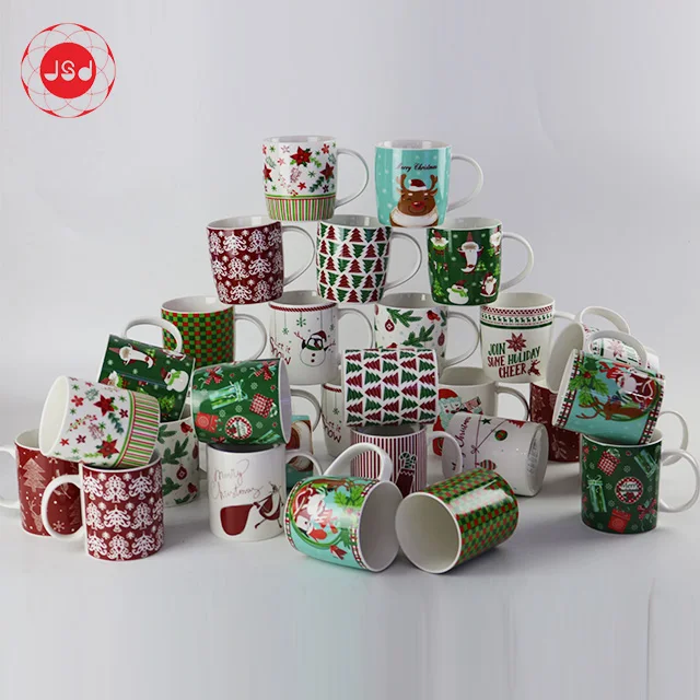 Newest Design Christmas Gift Mug Santa Claus Decal Mug