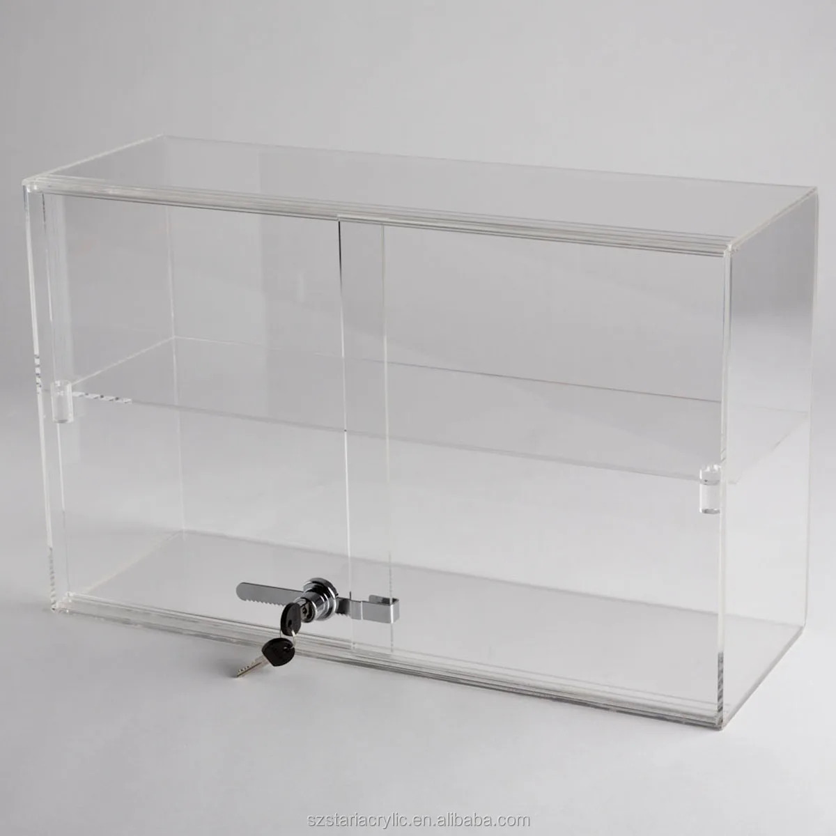 Acrylic Counter Top Display Case 12.5" x 7" x 22.5"Locking Cabinet Showcase Box 