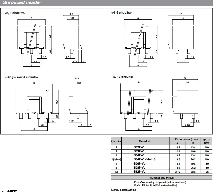 Jst 6.2mm Pitch 2 Pin Vl Series Connector B02p-vl Header Wire To Board ...